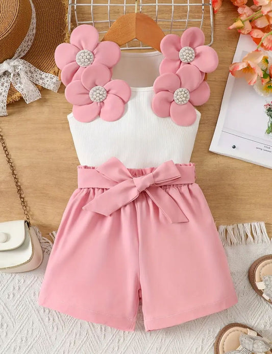 Conjunto short flores