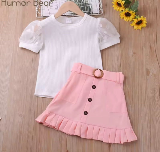 Conjunto falda pliegues