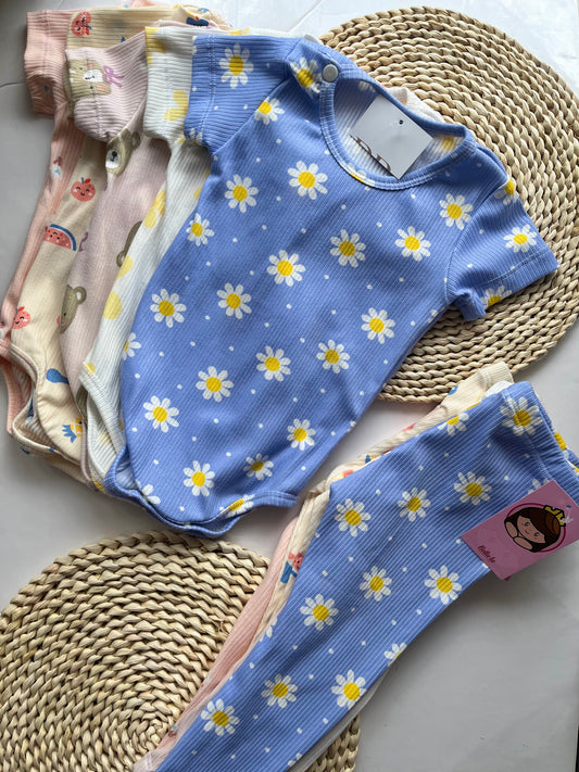 Conjunto mameluco 2pcs Pint manguita