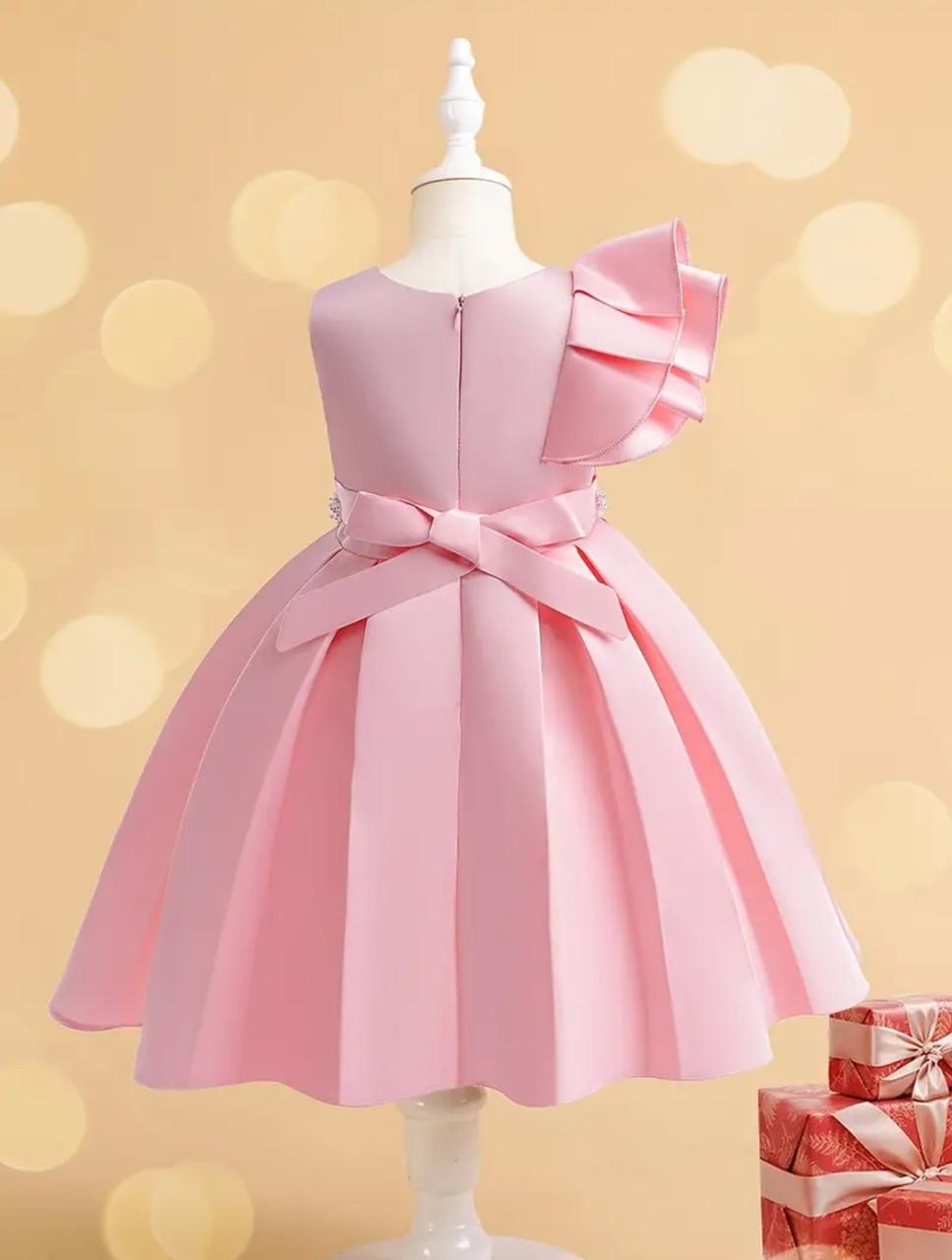 Vestido media manga rosa