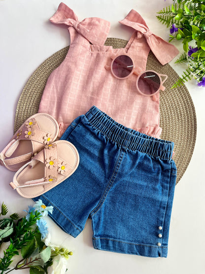 Conjunto short jean yoyis