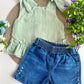 Conjunto short jean yoyis