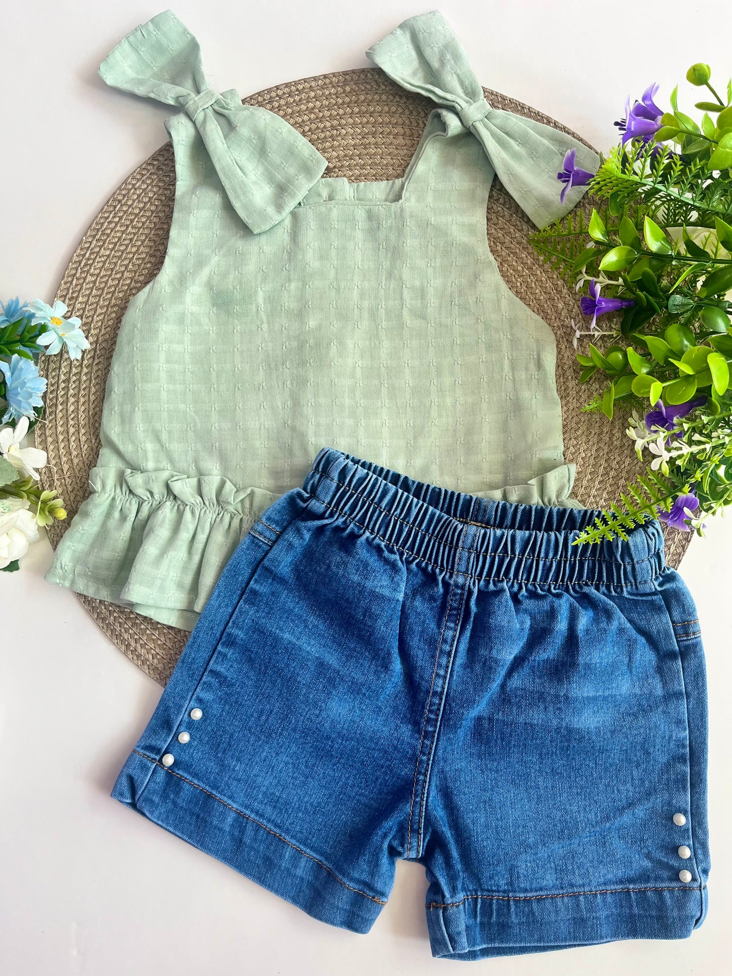 Conjunto short jean yoyis