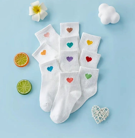 Medias blancas corazón