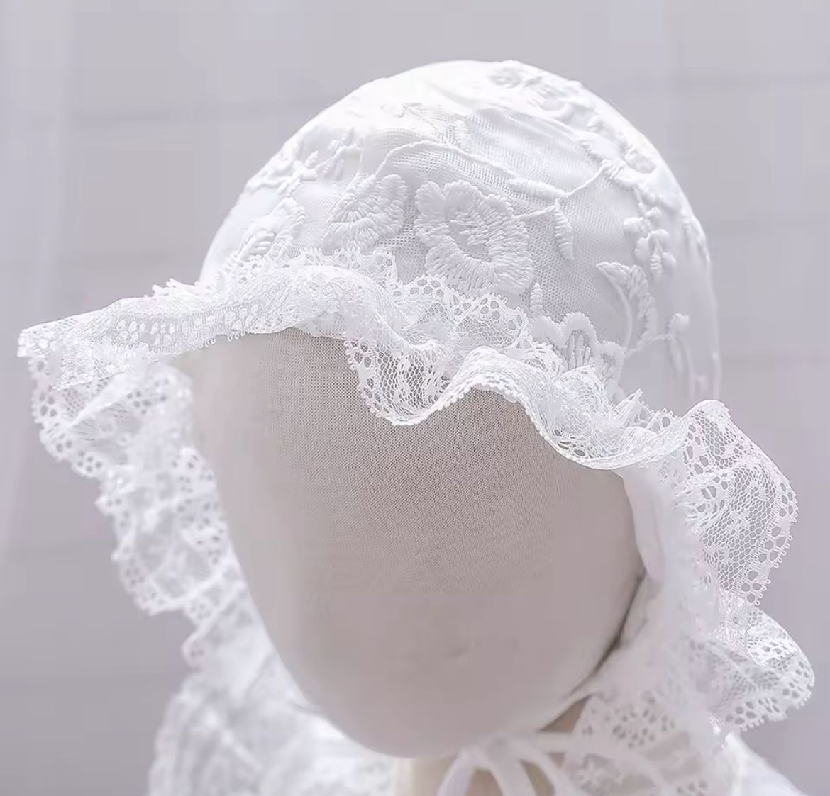 Vestido bautizo + pavita blanco